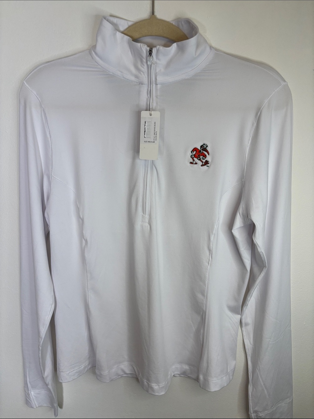 johnnie-O Women’s Miami Hurricanes Susie Performance 1/4 Zip – Vintage Logo NEW
